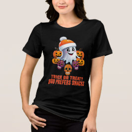 Trick or treat Boo Grappig Quote Halloween Party Tri-Blend Shirt