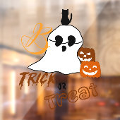 Trick or treat Boo met Rugkat en Pompoen Raamsticker (Vel 2)
