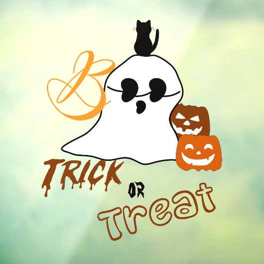 Trick or treat Boo met Rugkat en Pompoen Raamsticker (Vel 3)