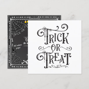 Trick or treat Botten zwart-wit Kaart