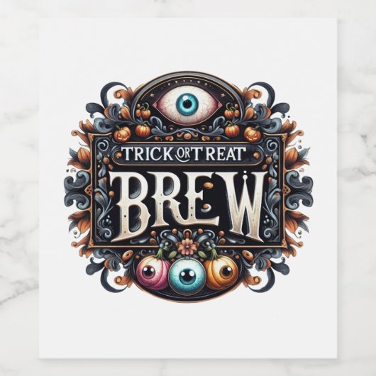 Trick or treat Brew Label Wijn Etiket (Enkel label)