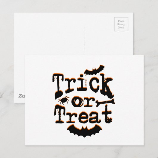trick or treat briefkaart (Voorkant / Achterkant)