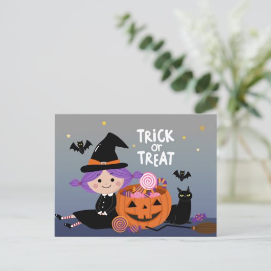 Trick or treat briefkaart (Staand voorkant)