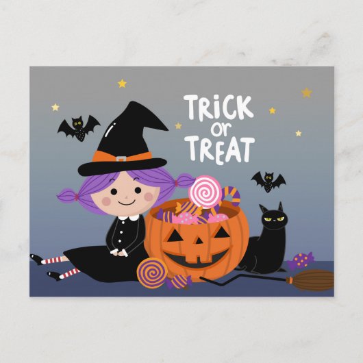 Trick or treat briefkaart (Voorkant)