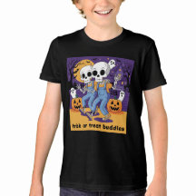 Trick or treat Buddies Skeleton Shirt Vriendschap