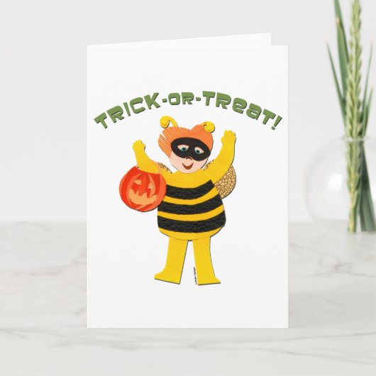 Trick or treat Bumble Bee Costume Halloween Kaart (Voorkant)