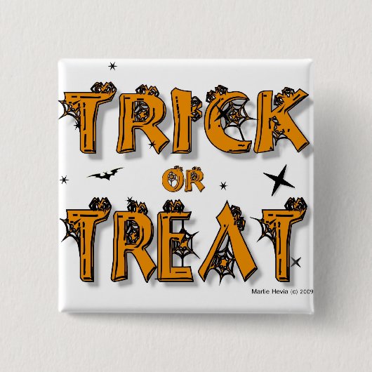 Trick or treat Button/PIN Vierkante Button 5,1 Cm (Voorkant)