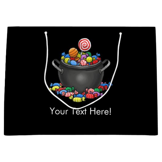 Trick or Treat Candy Cauldron Groot Cadeauzakje (Voorkant)
