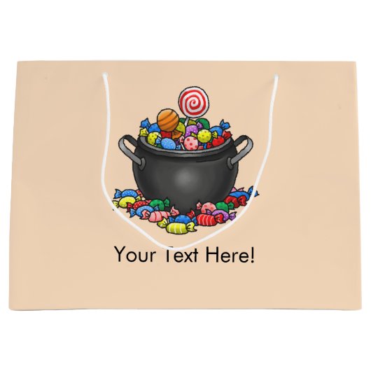 Trick or Treat Candy Cauldron Groot Cadeauzakje (Voorkant)