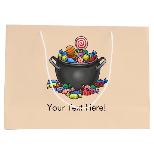 Trick or Treat Candy Cauldron Groot Cadeauzakje (Achterkant)