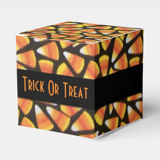 Trick or treat Candy Corn Cube Favor Box Bedankdoosjes (Voorkant Zijde)