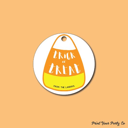 Trick or treat Candy Corn Gift Label