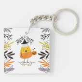 Trick or treat Candy Corn Halloween | Button Sleut Sleutelhanger (Achterkant)