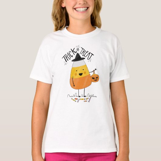 Trick or treat Candy Corn Halloween Crew Shirt (Voorkant)