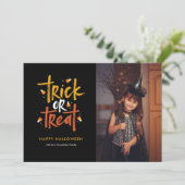 Trick or treat Candy Corn Halloween fotokaart Kaart (Staand voorkant)
