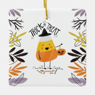 Trick or treat Candy Corn Halloween   Keramische o Keramisch Ornament