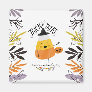 Trick or treat Candy Corn Halloween Magneet