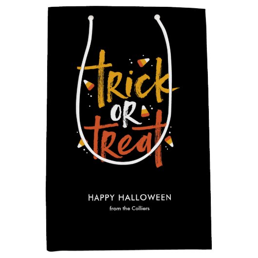 Trick or treat Candy Corn Halloween Medium Cadeauzakje (Voorkant)