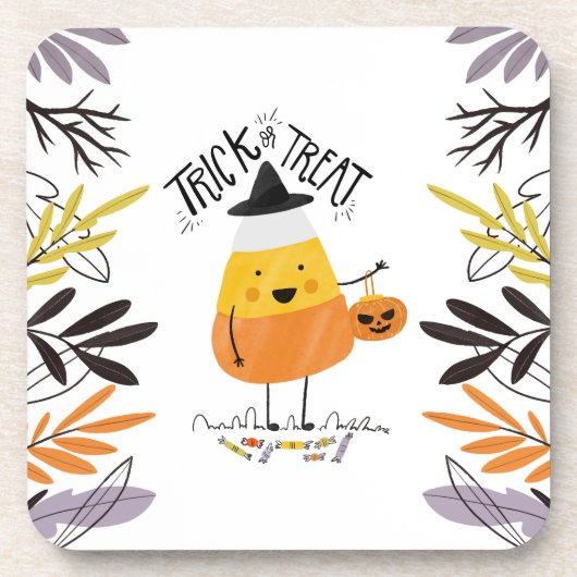 Trick or treat Candy Corn Halloween | Onderzetter (Voorkant)