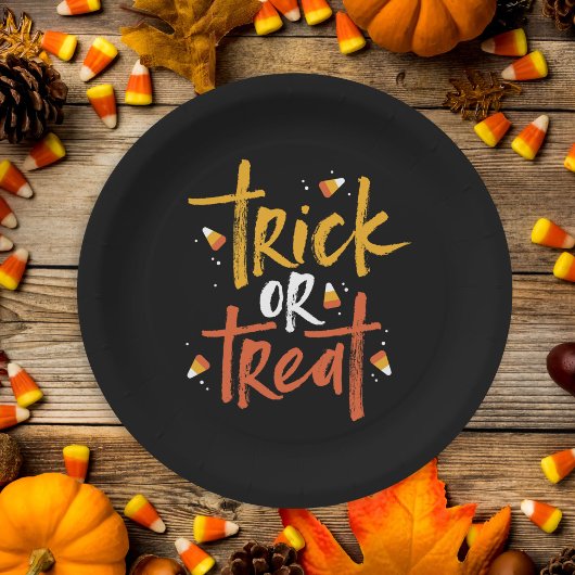 Trick or treat Candy Corn Halloween Papieren Bordje