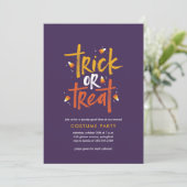 Trick or treat Candy Corn Halloween Party Kaart (Staand voorkant)