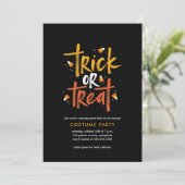 Trick or treat Candy Corn Halloween Party Kaart (Staand voorkant)