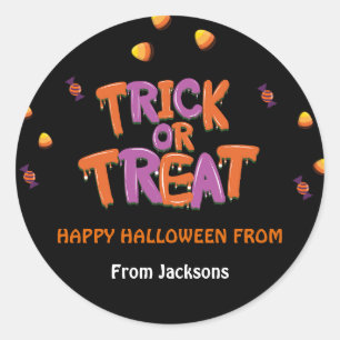 Trick or treat Candy Corn Halloween Ronde Sticker