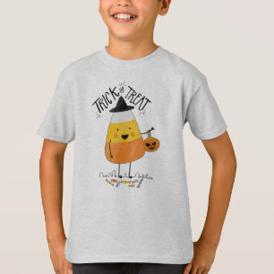 Trick or treat Candy Corn Halloween Sleeve Shirt