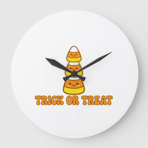 Trick Or Treat Candy Corn  - Schattig Kawaii Feest Grote Klok