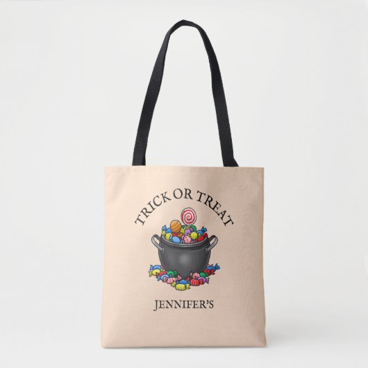 Trick or Treat Candy Pot Tote Bag (Voorkant)