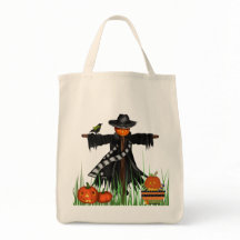 Trick or treat Canvas tas met pompoenen Scarecrow