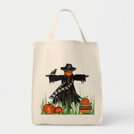 Trick or treat Canvas tas met pompoenen Scarecrow (Voorkant)