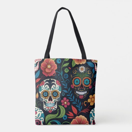 Trick or treat Canvas tas, Sugar Skull Canvas tas (Achterkant)
