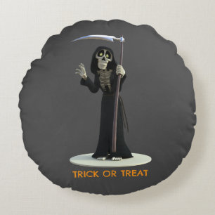Trick or Treat. Cartoon Doodengeest Rond Kussen