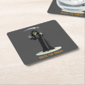 Trick or Treat. Cartoon Grim Reaper Kartonnen Onderzetters (Schuin)