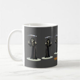 Trick or Treat. Cartoon Grim Reaper Koffiemok