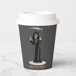 Trick or Treat. Cartoon Grim Reaper Papieren Bekers