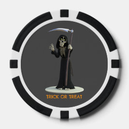 Trick or Treat. Cartoon Grim Reaper Poker Chips