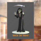 Trick or Treat. Cartoon Grim Reaper Raamsticker (Vel 2)