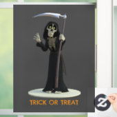 Trick or Treat. Cartoon Grim Reaper Raamsticker (Huis)