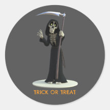 Trick or Treat. Cartoon Grim Reaper