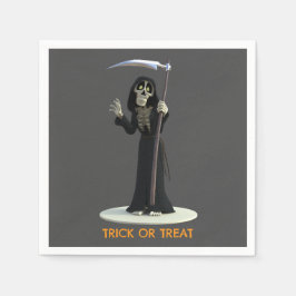 Trick or Treat. Cartoon Grim Reaper Servet
