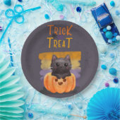 Trick or treat Cat 9" Papier Borden Papieren Bordje (Feest)