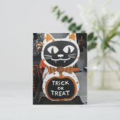 Trick or treat Cat Briefkaart (Staand voorkant)