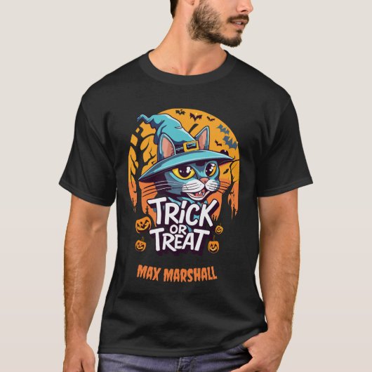 Trick or treat Cat - Creepy Crawlies Sinaasappel Z T-shirt (Voorkant)