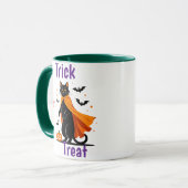 Trick or treat Cat Halloween Design Mok (Voorkant links)