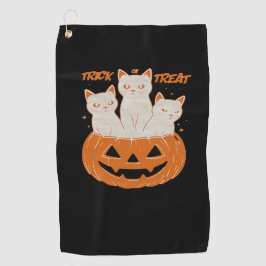 Trick or treat cats Classic T-shirt Golfhanddoek (Voorkant)