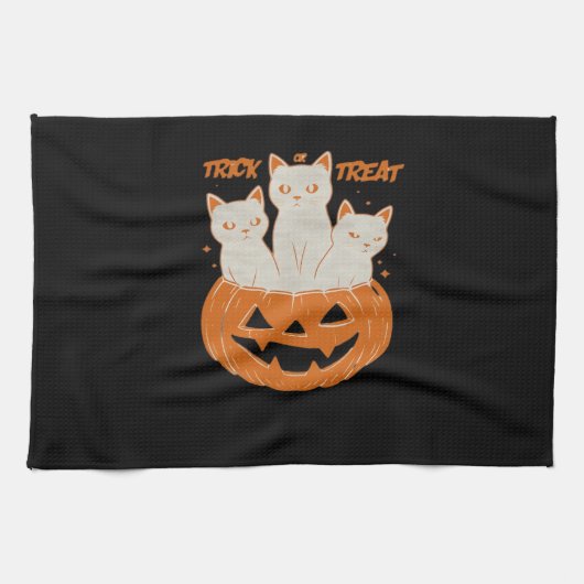 Trick or treat cats Classic T-shirt Theedoek (Horizontaal)