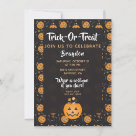 Trick or treat Celebrate Pumpkin Snoep personalise Kaart