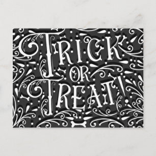 Trick or treat  Chalk Botten Halloween Briefkaart